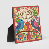Plaque Photo Inspirational Three Birds Fun Cute Collab Citation (Recto)