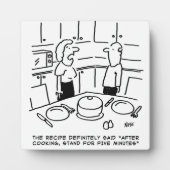 Plaque Photo Instructions pour la recette Cuisine suivie dans u (Devant)