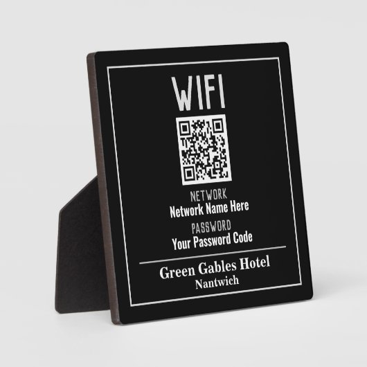 Plaque Photo Instructions WiFi avec code QR (Recto)