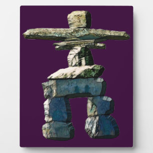 Plaque Photo Inukshuk Native American Spirit Stones