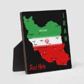 Plaque Photo Iran Map with Flag and Emblem (Recto)