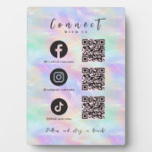 Plaque Photo Iridescal Facebook Instagram Tiktok QR Code (Devant)
