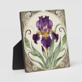 Plaque Photo Iris Violet Art Nouveau (Recto)