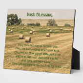 Plaque Photo Irish Blessing Hay Bales in a Field (Côté)