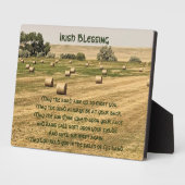 Plaque Photo Irish Blessing Hay Bales in a Field (Côté)