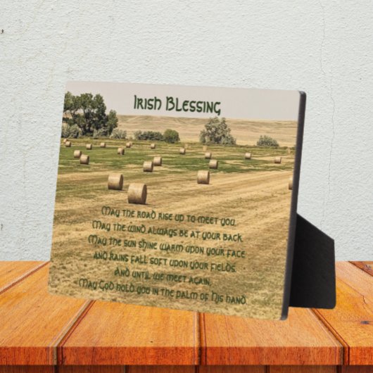 Plaque Photo Irish Blessing Hay Bales in a Field