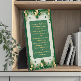 Plaque Photo Irish Blessings for Home and Hearth Shamrock Gold
