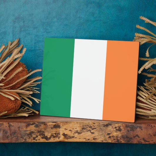 Plaque Photo Irlande National Flag, standard irlandais, bannièr (Côté)