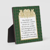 Plaque Photo Irlande Prière Celtic Border et Tartan (Recto)