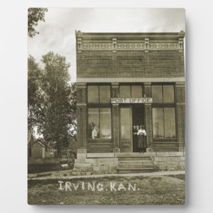 PLAQUE PHOTO IRVING KANSAS POST OFFICE PHOTO MARSHALL COUNT KS
