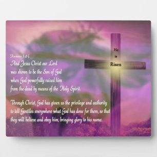 Plaque Photo Is Risen - Religious Easter Bible Verse