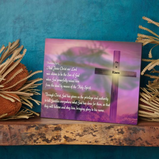 Plaque Photo Is Risen - Religious Easter Bible Verse (Côté)