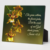 Plaque Photo Isaïe 40:8 Inspirationnel (Côté)