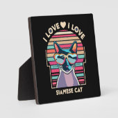 Plaque Photo J'adore le chat siamois (Recto)