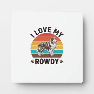 Plaque Photo J'adore mon design de chien Colley vintage tapageu