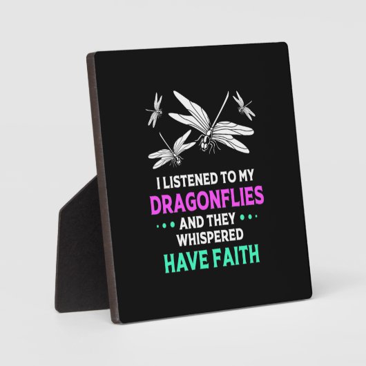 Plaque Photo J'Ai Écouté Mes libellules (Recto)