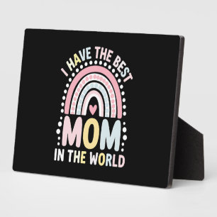 Plaque Photo J'ai la meilleure maman du monde Boho Rainbow