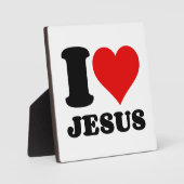 Plaque Photo j'aime la citation chrétienne de Jésus (Recto)