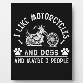 PLAQUE PHOTO J'AIME LA MOTO ET LE CHIEN ET PEUT-ÊTRE 3 PERSONNE