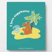 Plaque Photo J'aime l'art de plage tropical des capybaras (Devant)