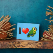 Plaque Photo J'aime les Amazones à la façade bleue (Côté)