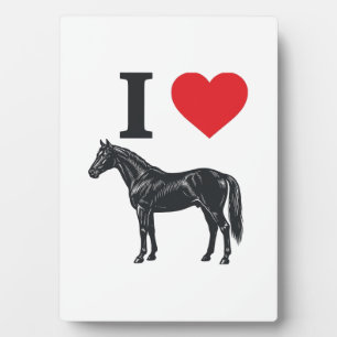 Plaque Photo J'aime les chevaux vintage gravure conception de t