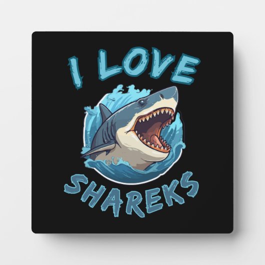 Plaque Photo J'aime les requins Fisher (Devant)