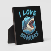 Plaque Photo J'aime les requins Fisher (Recto)