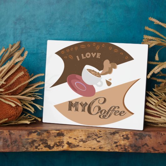 Plaque Photo J'aime mon café Retro Java (Côté)