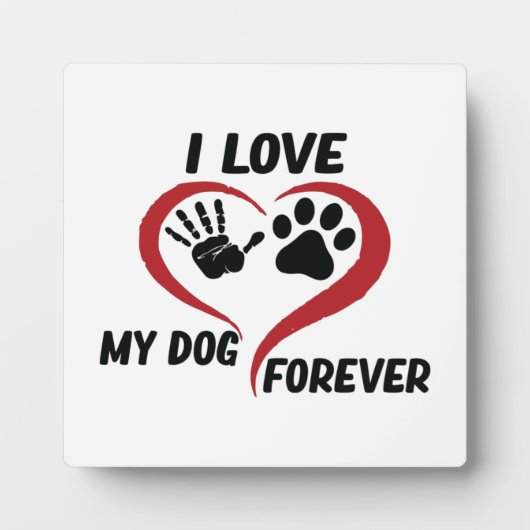 Plaque Photo J'aime mon chien jeter l'oreiller (Devant)
