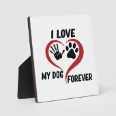 Plaque Photo J'aime mon chien jeter l'oreiller (Recto)