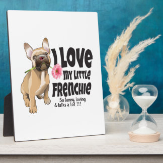 Plaque Photo J'aime mon petit Français - French bulldog