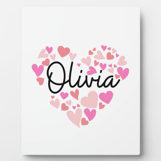 Plaque Photo J'aime Olivia (Devant)