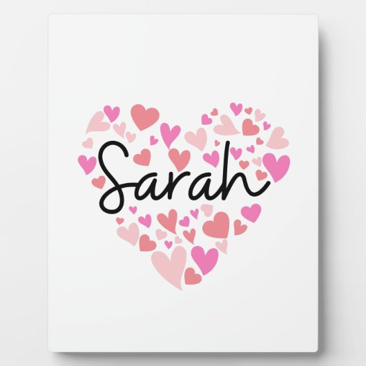 Plaque Photo J'aime Sarah (Devant)