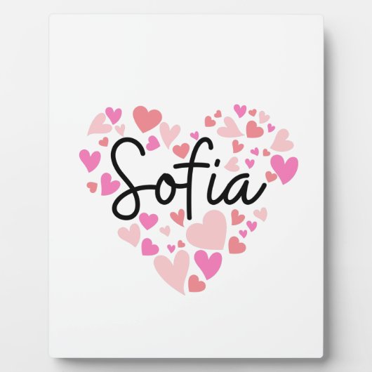 Plaque Photo J'aime Sofia (Devant)