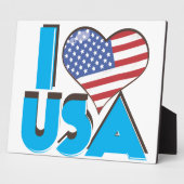 Plaque Photo J'aime USA Rétro 80s (Côté)