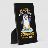 Plaque Photo J'Aime Vraiment Les Pingouins (Côté)