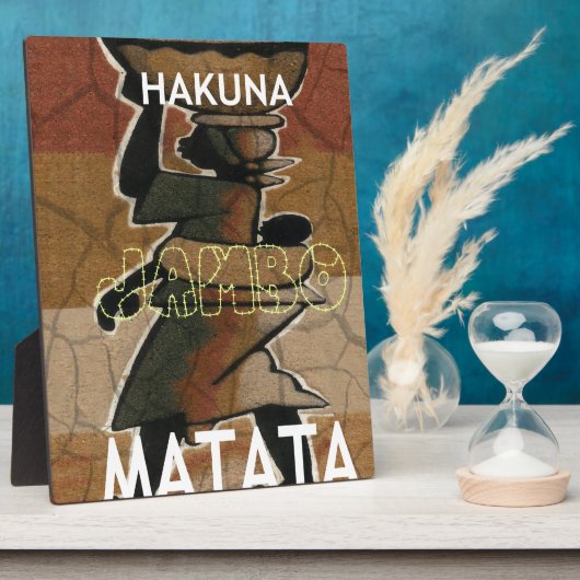 Plaque Photo Jambo Habari Hakuna Matata. (Côté)
