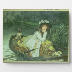 Plaque Photo James Tissot Jeune femme dans un bateau, ou réfl