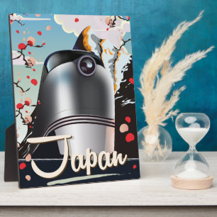 Plaque Photo Japan Train vintage travel poster.