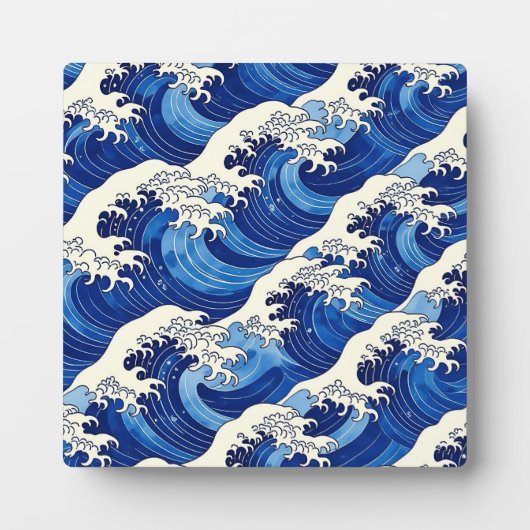 Plaque Photo Japanese Great Wave Pattern Ocean  (Devant)