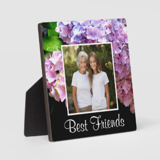 Plaque Photo jardin d'hortensias rose violet bleu floral vert