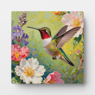Plaque Photo Jardin Floral Vibrant de Colibris
