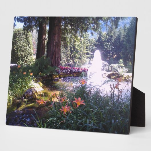 Plaque Photo Jardin pittoresque avec Fontaine d'eau (Côté)