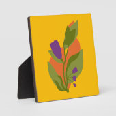 Plaque Photo Jaune d'ambre avec fleur violette (Recto)