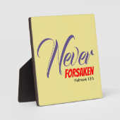 Plaque Photo Jaune JAMAIS OUBLIÉ Écriture Hébreux chrétien (Recto)