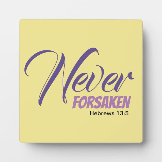 Plaque Photo Jaune JAMAIS OUBLIÉ Écriture Hébreux chrétien (Devant)