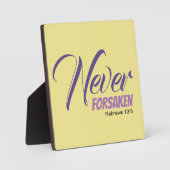 Plaque Photo Jaune JAMAIS OUBLIÉ Écriture Hébreux chrétien (Recto)