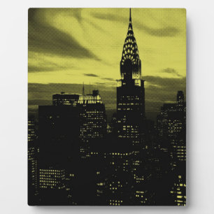 Plaque Photo Jaune pointu Noir New York City
