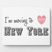 Plaque Photo Je déménage à New York (Devant)